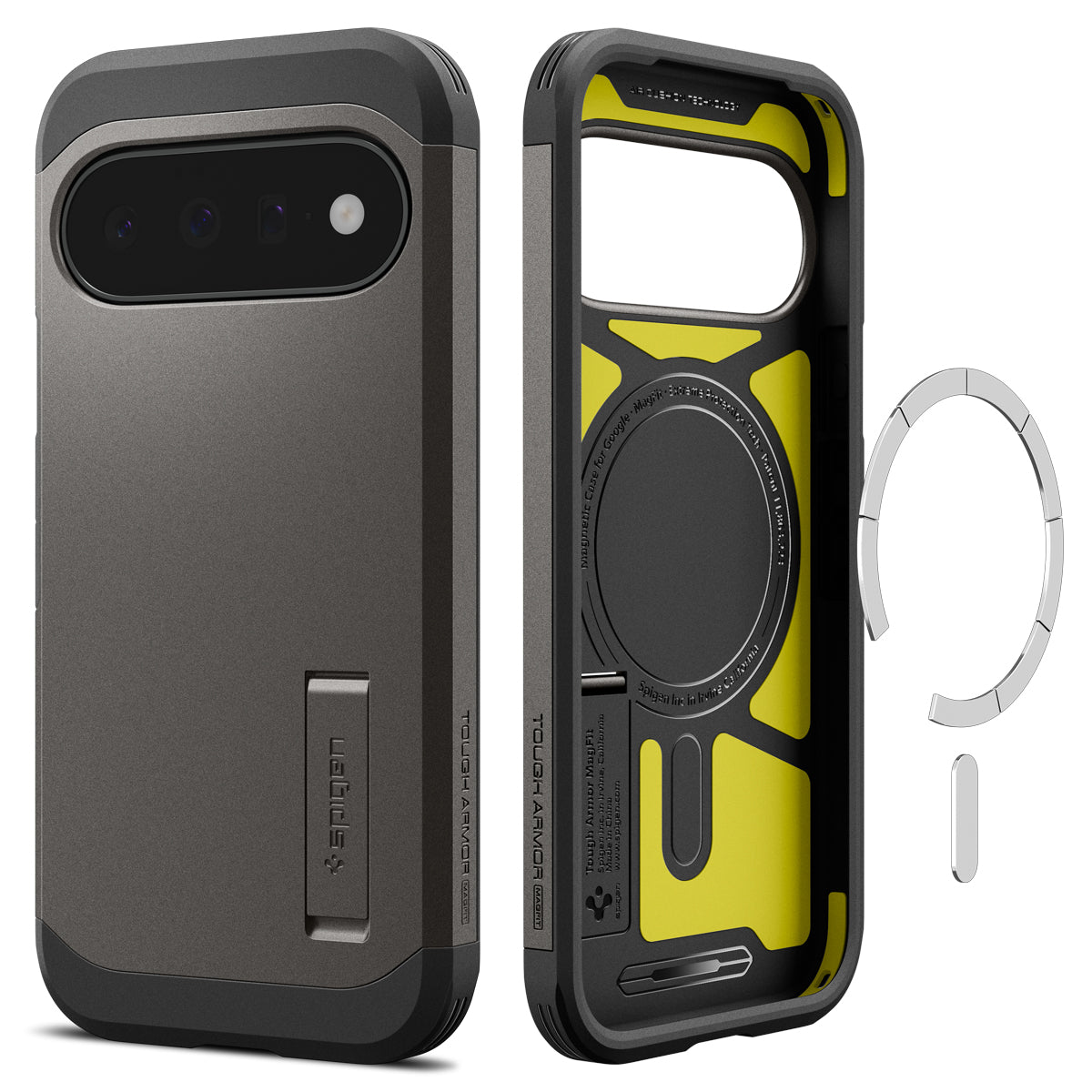 Handyhülle für Google Pixel 11, Spigen Tough Armor Mag mit MagSafe, Grau