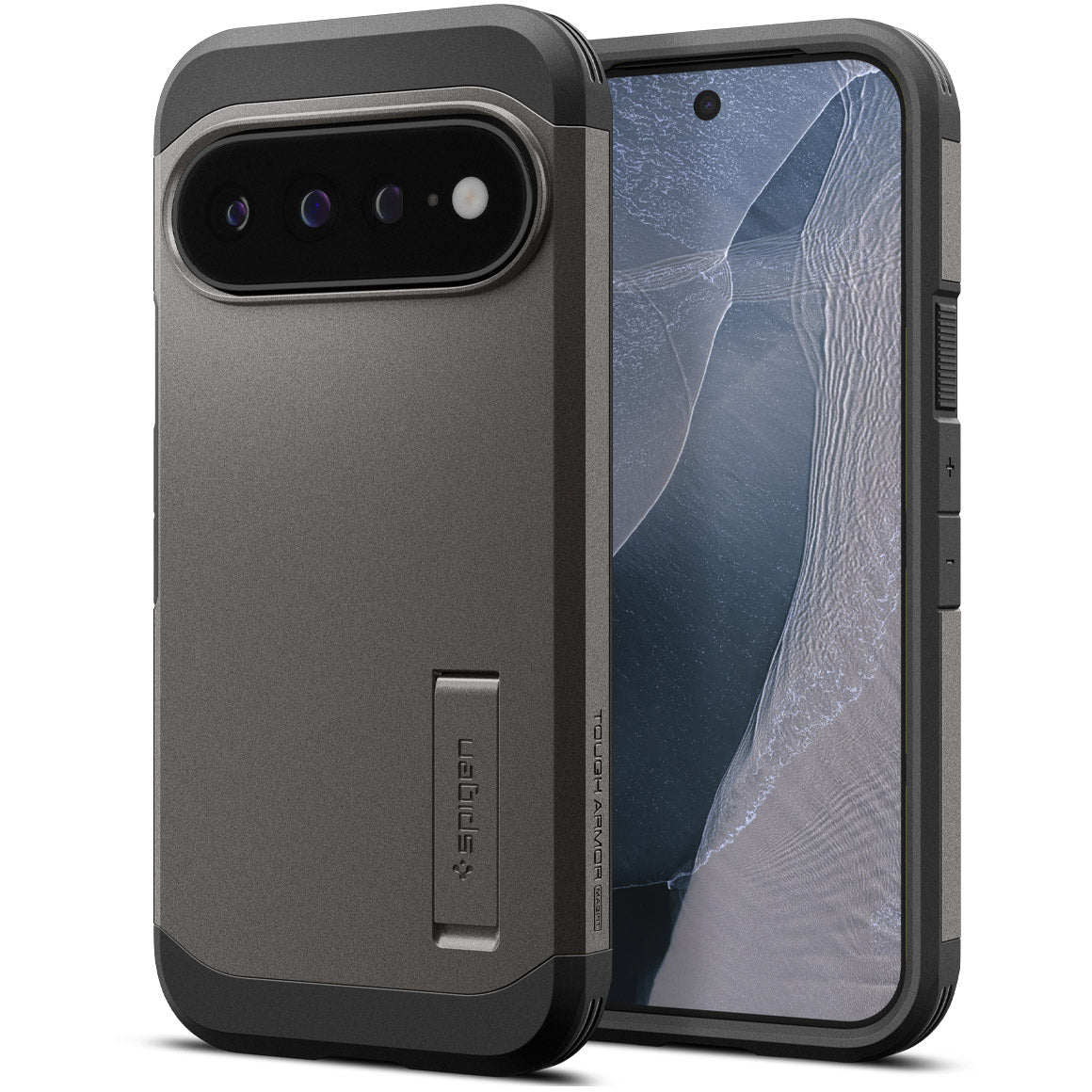 Handyhülle für Google Pixel 11 Pro, Spigen Tough Armor Mag mit MagSafe, Grau