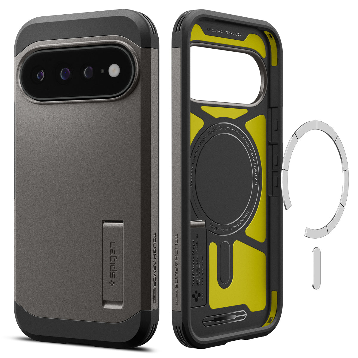 Handyhülle für Google Pixel 11 Pro, Spigen Tough Armor Mag mit MagSafe, Grau