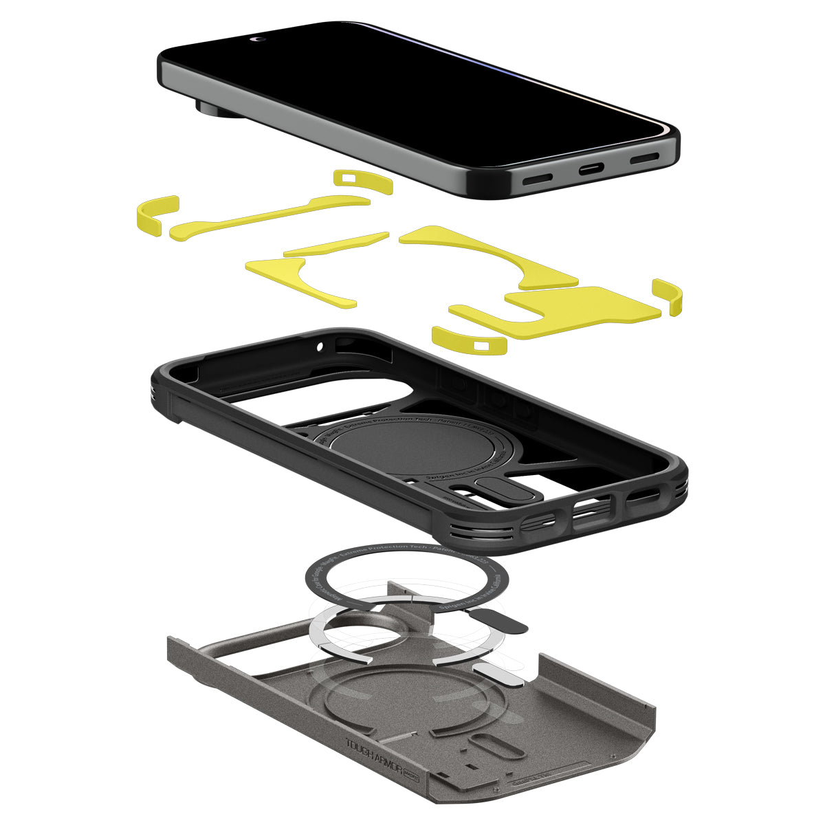 Handyhülle für Google Pixel 11 Pro, Spigen Tough Armor Mag mit MagSafe, Grau