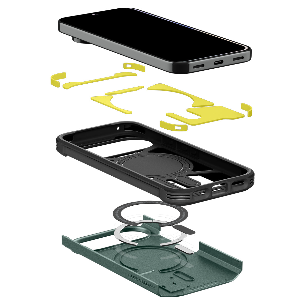 Handyhülle für Google Pixel 11 Pro XL, Spigen Tough Armor Mag mit MagSafe, Grün (15/16)