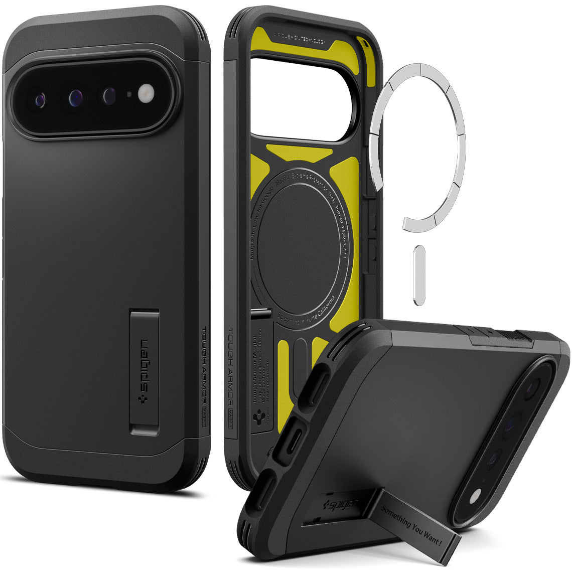 Handyhülle für Google Pixel 11 Pro XL, Spigen Tough Armor Mag mit MagSafe, Schwarz