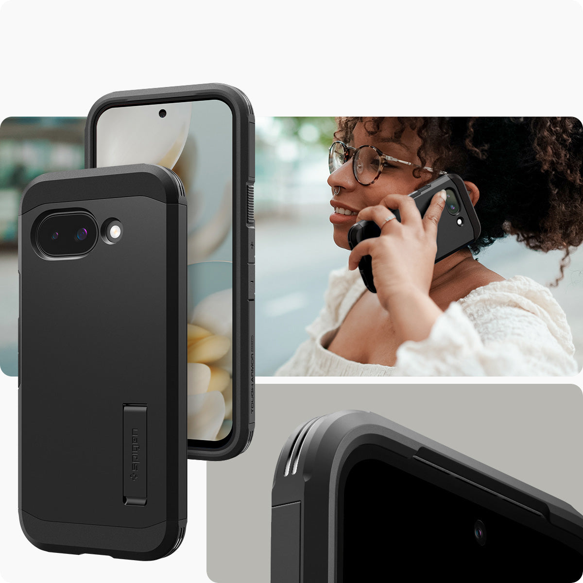 Handyhülle für Google Pixel 9a, Spigen Tough Armor Mag mit MagSafe, Schwarz