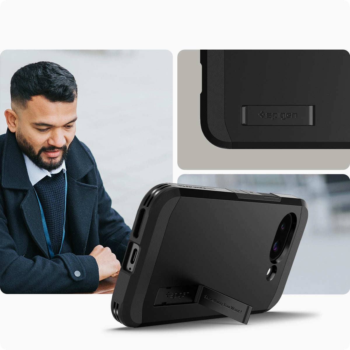 Handyhülle für Google Pixel 9a, Spigen Tough Armor Mag mit MagSafe, Schwarz