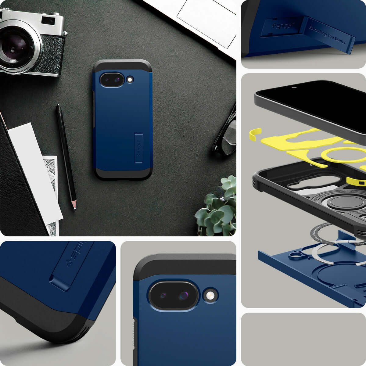 Handyhülle für Google Pixel 9a, Spigen Tough Armor Mag mit MagSafe, Blau