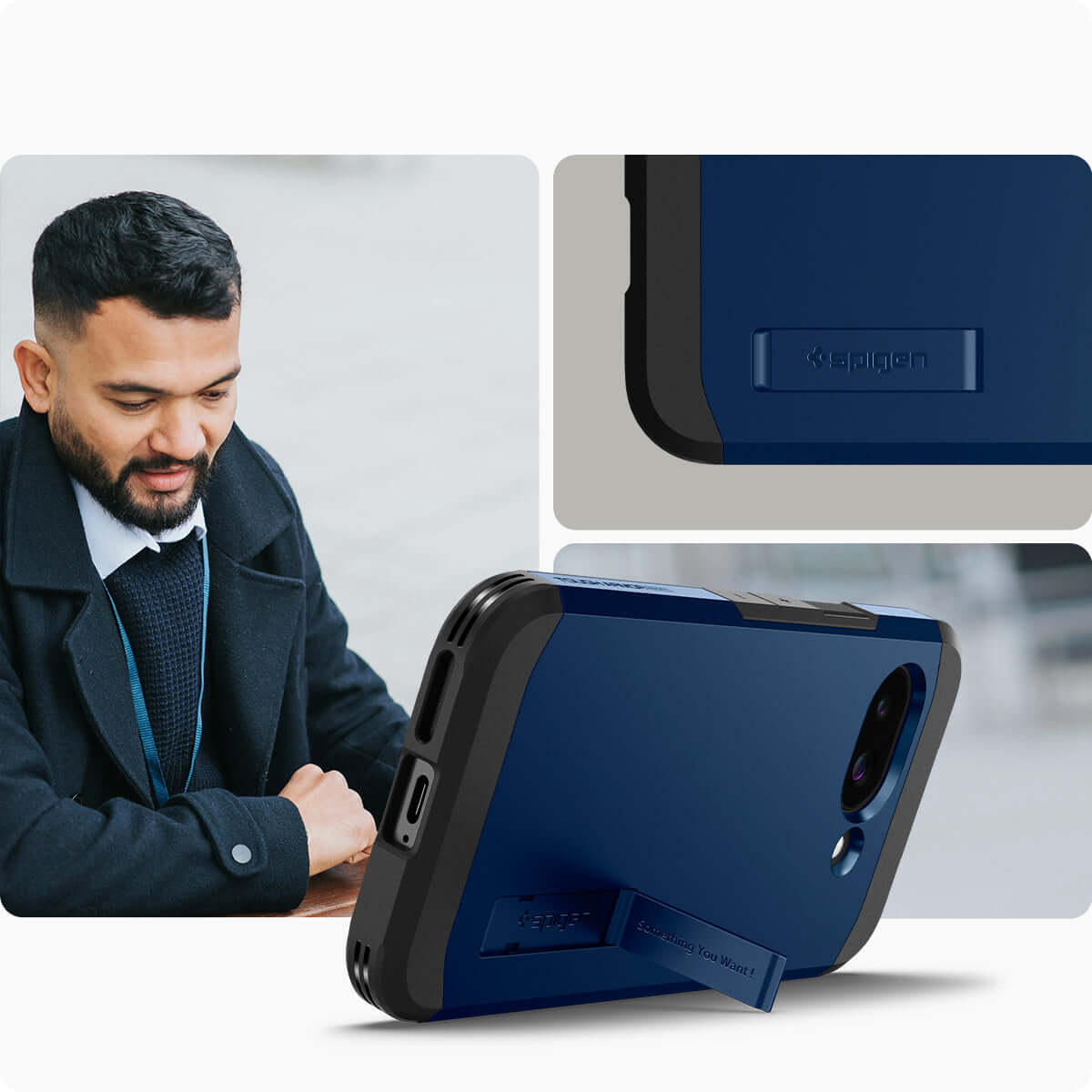 Handyhülle für Google Pixel 9a, Spigen Tough Armor Mag mit MagSafe, Blau