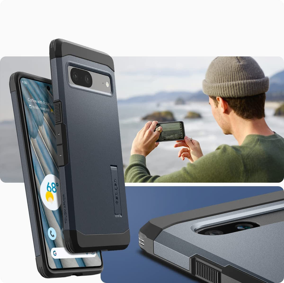Schutzhülle Spigen Tough Armor für Pixel 7A, Graphitgrau