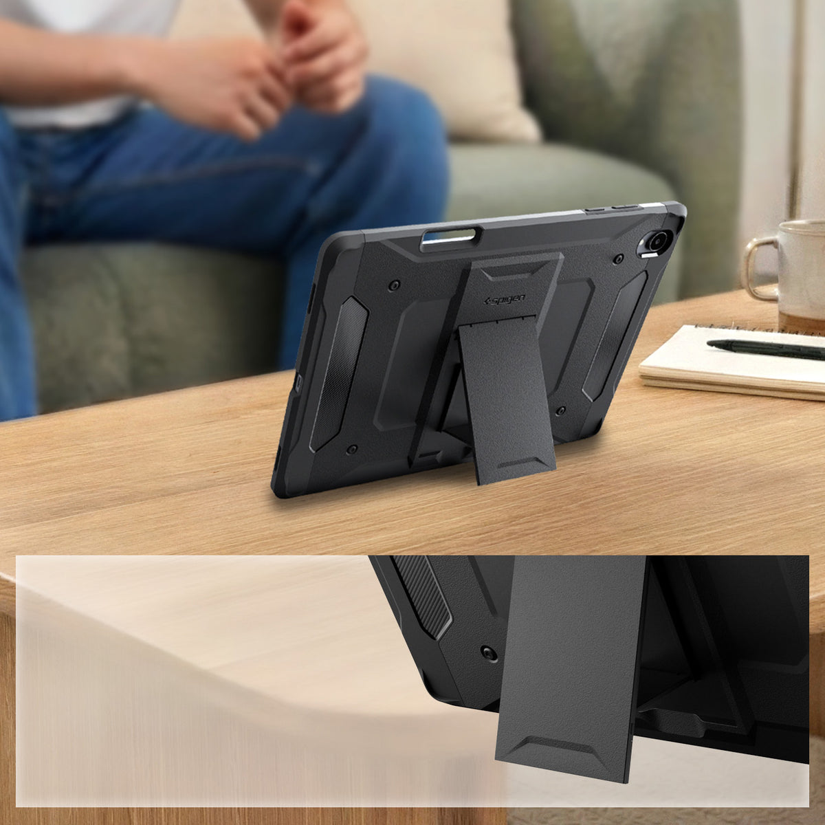 Schutzhülle für Galaxy Tab S12 Plus, Spigen Tough Armor Pro, Schwarz (3/16)