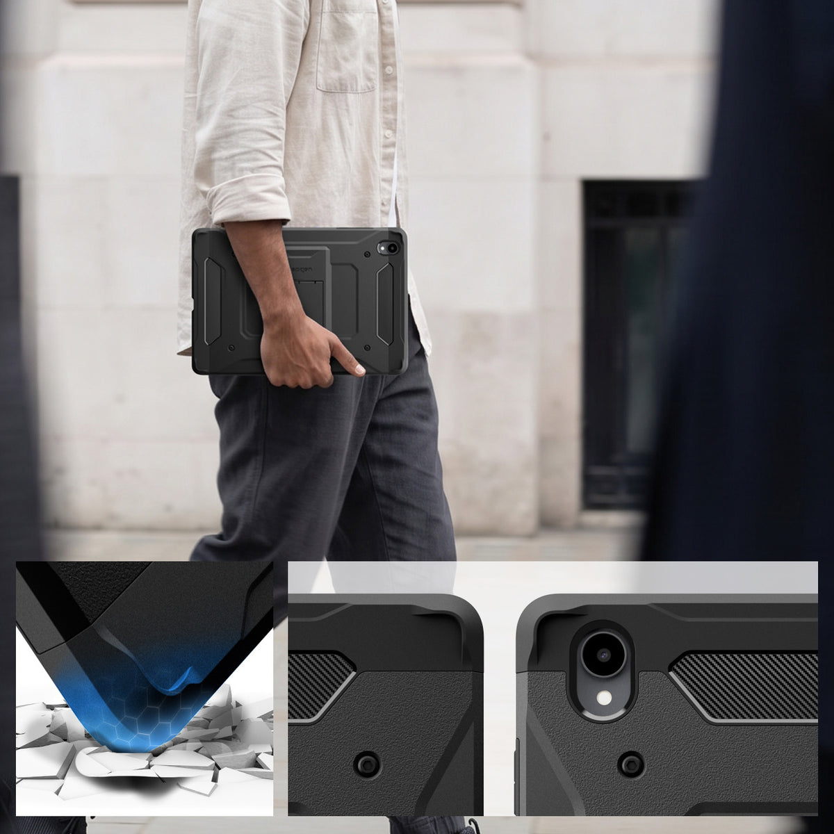 Schutzhülle für Galaxy Tab S12 Plus, Spigen Tough Armor Pro, Schwarz (6/16)