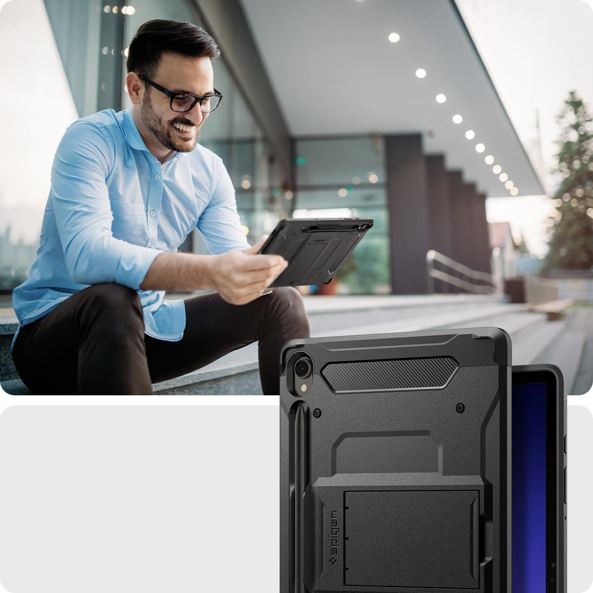 Schutzhülle Spigen Tough Armor Pro für Galaxy Tab S9, Schwarz