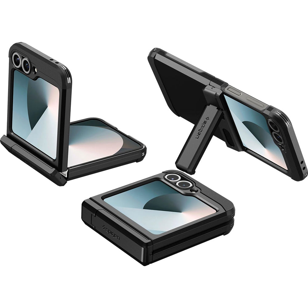 Handyhülle für Galaxy Z Flip7 FE / 6, Spigen Tough Armor Pro Mag mit MagSafe, Schwarz