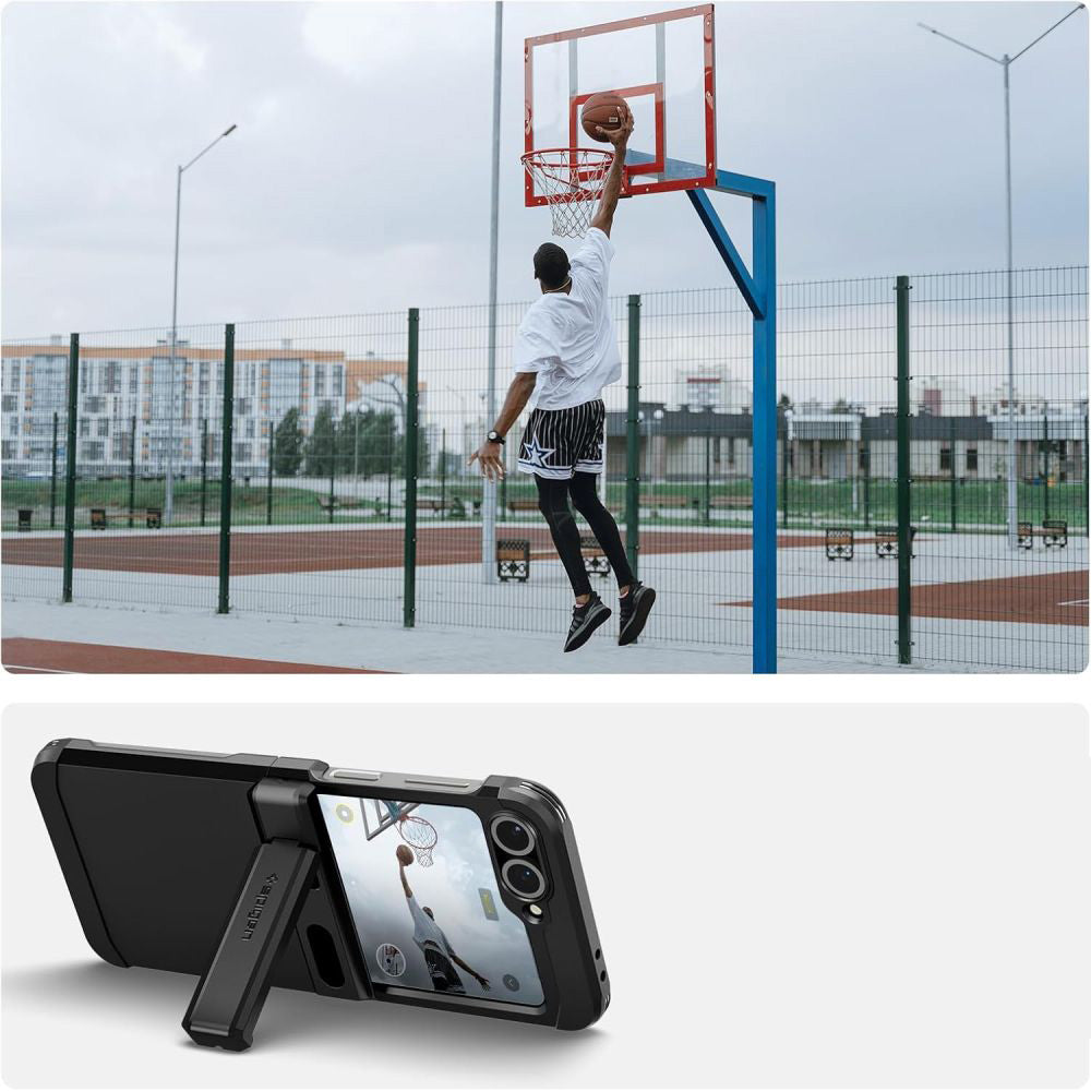 Handyhülle für Galaxy Z Flip7 FE / 6, Spigen Tough Armor Pro Mag mit MagSafe, Schwarz