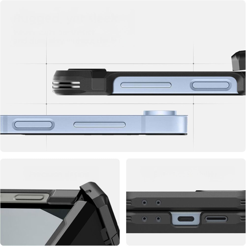 Handyhülle für Galaxy Z Flip7 FE / 6, Spigen Tough Armor Pro Mag mit MagSafe, Schwarz