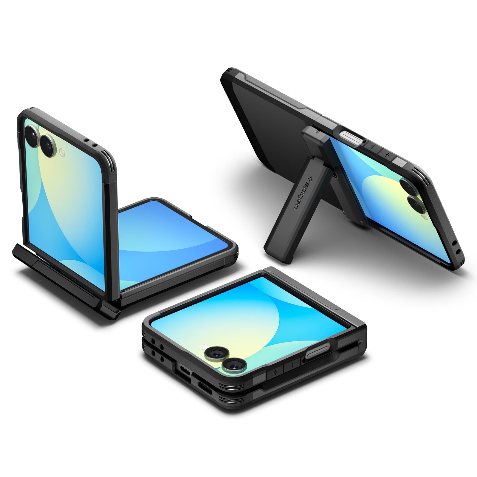 Handyhülle für Galaxy Z Flip7, Spigen Tough Armor Pro Mag mit MagSafe, Schwarz