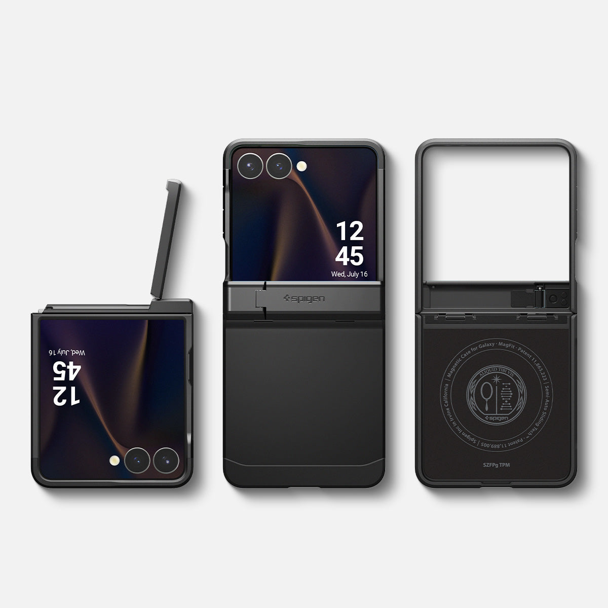 Handyhülle für Galaxy Z Flip7, Spigen Tough Armor Pro Mag mit MagSafe, Schwarz