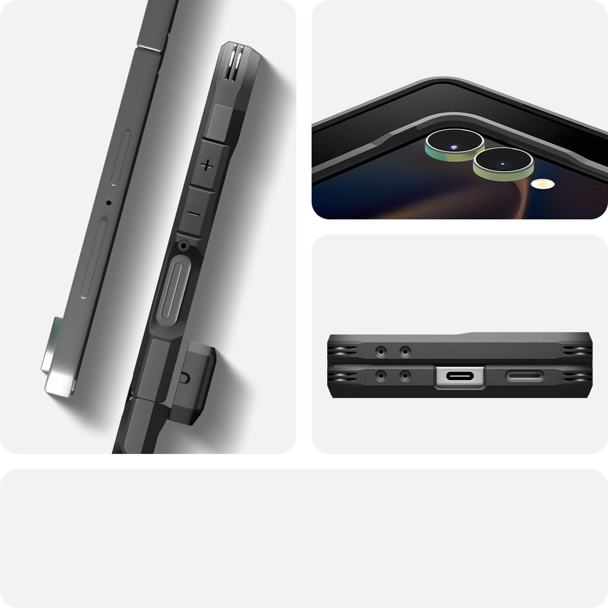 Handyhülle für Galaxy Z Flip7, Spigen Tough Armor Pro Mag mit MagSafe, Schwarz
