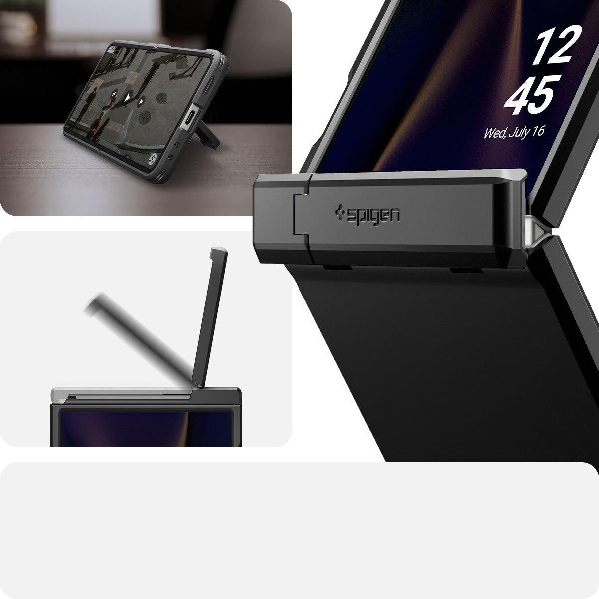 Handyhülle für Galaxy Z Flip7, Spigen Tough Armor Pro Mag mit MagSafe, Schwarz