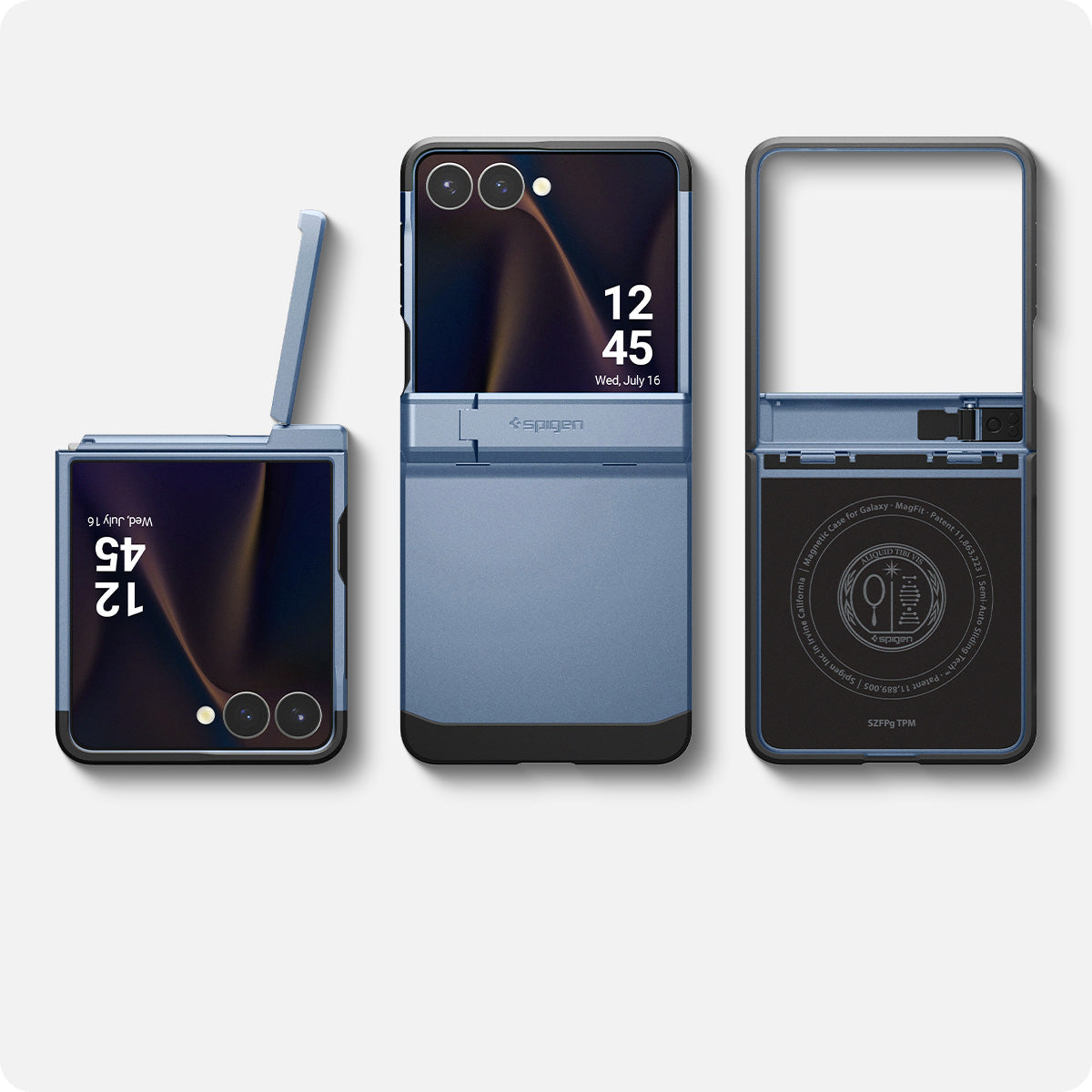Handyhülle für Galaxy Z Flip7, Spigen Tough Armor Pro Mag mit MagSafe, Blau