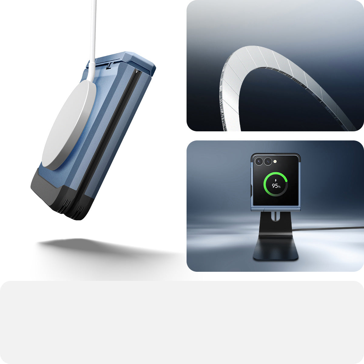Handyhülle für Galaxy Z Flip7, Spigen Tough Armor Pro Mag mit MagSafe, Blau