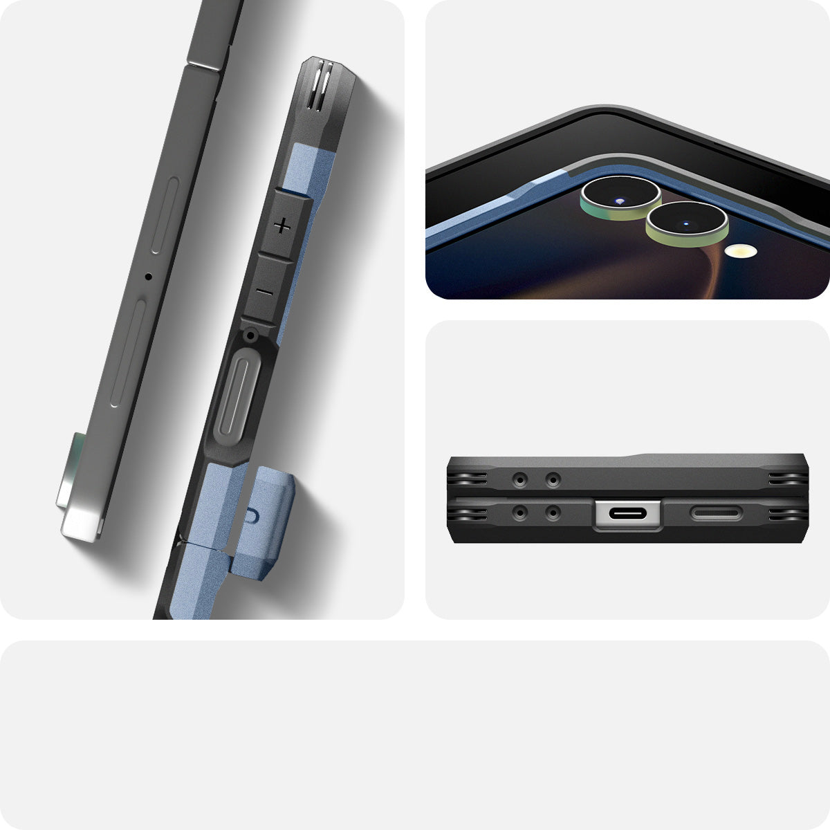 Handyhülle für Galaxy Z Flip7, Spigen Tough Armor Pro Mag mit MagSafe, Blau