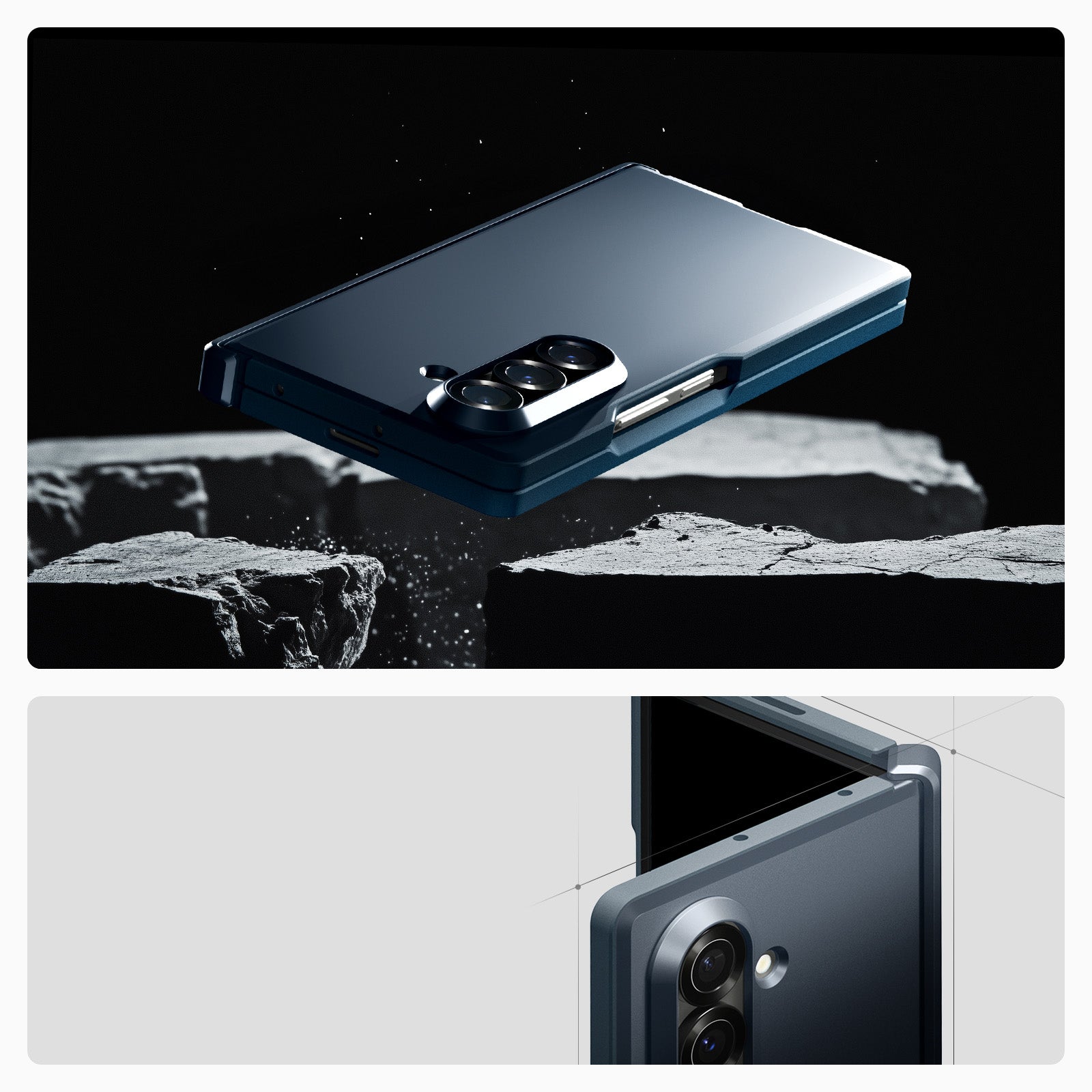 Handyhülle für Galaxy Z Fold7, Spigen Tough Armor Pro Mag mit MagSafe, Graphitgrau