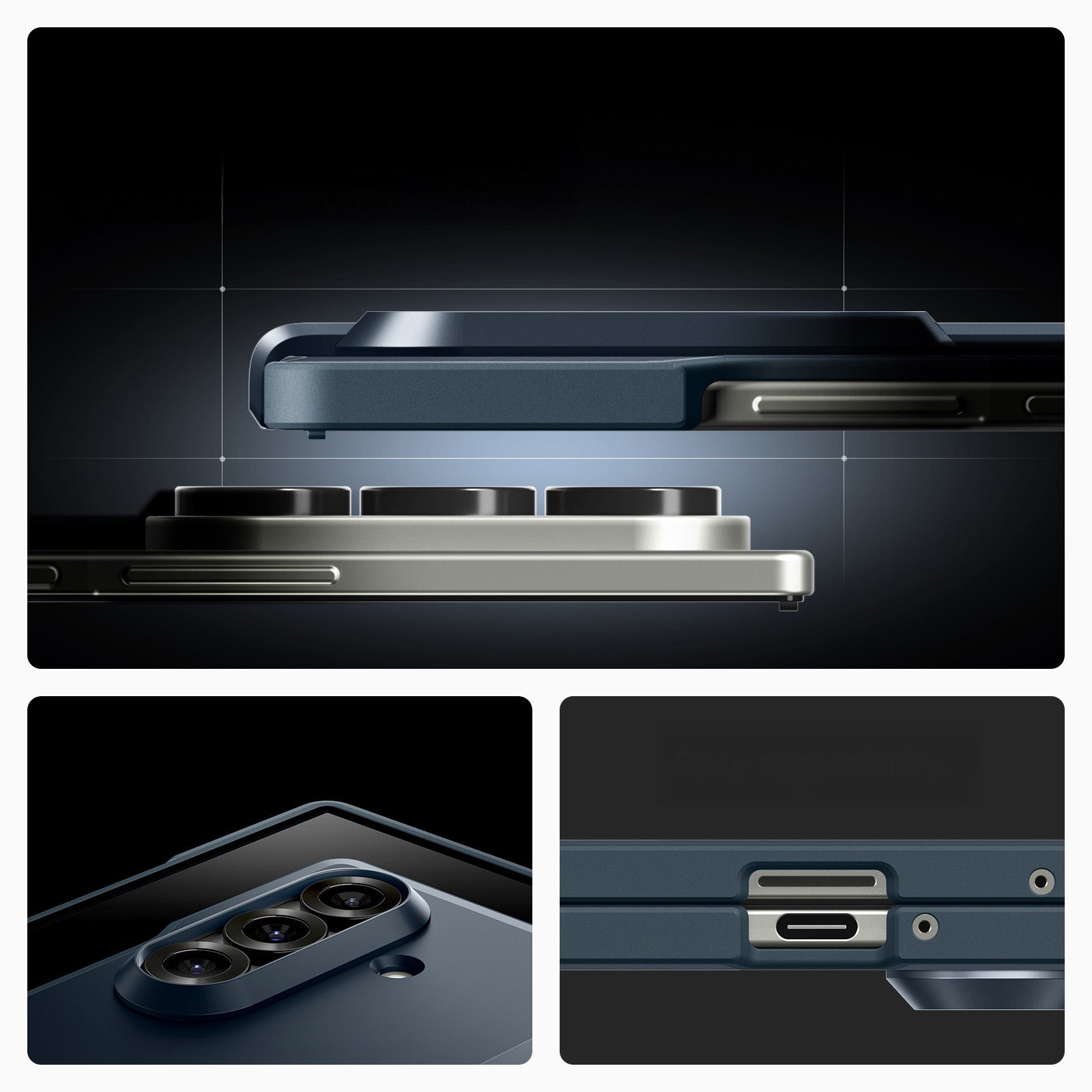 Handyhülle für Galaxy Z Fold7, Spigen Tough Armor Pro Mag mit MagSafe, Graphitgrau