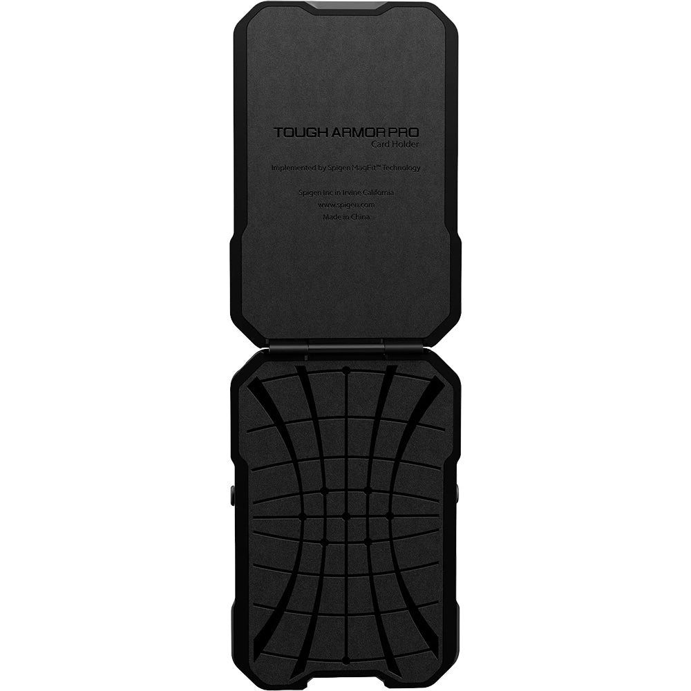 MagSafe Kartenetui mit Standfunktion und RFID-Schutz, Spigen Tough Armor Pro, Schwarz