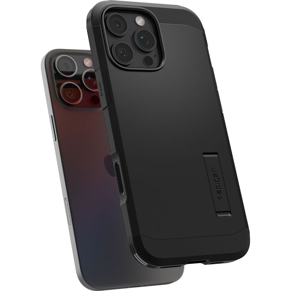 Handyhülle für iPhone 16 Pro, Spigen Tough Armor T Mag (CC) mit MagSafe, Schwarz