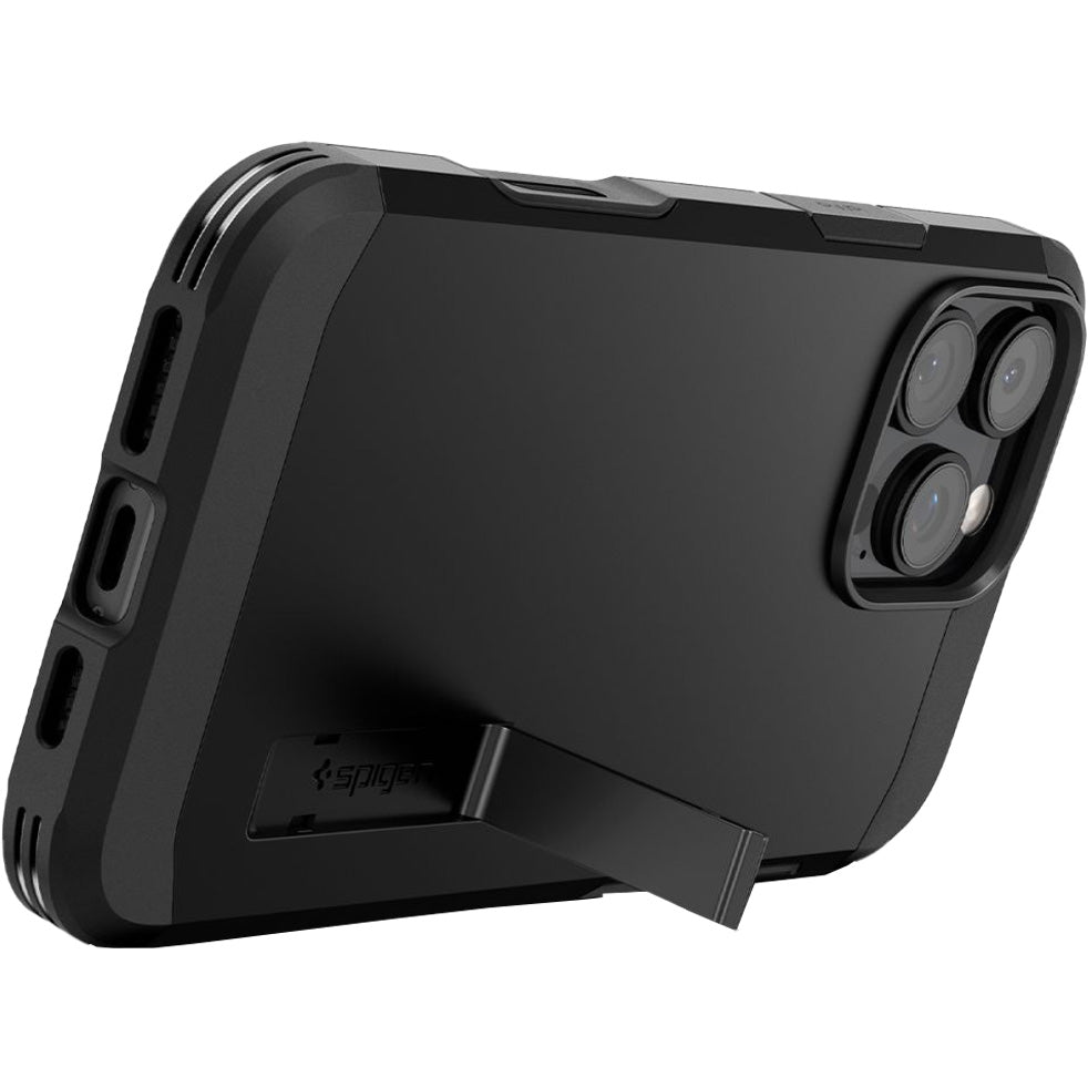 Handyhülle für iPhone 16 Pro, Spigen Tough Armor T Mag (CC) mit MagSafe, Schwarz