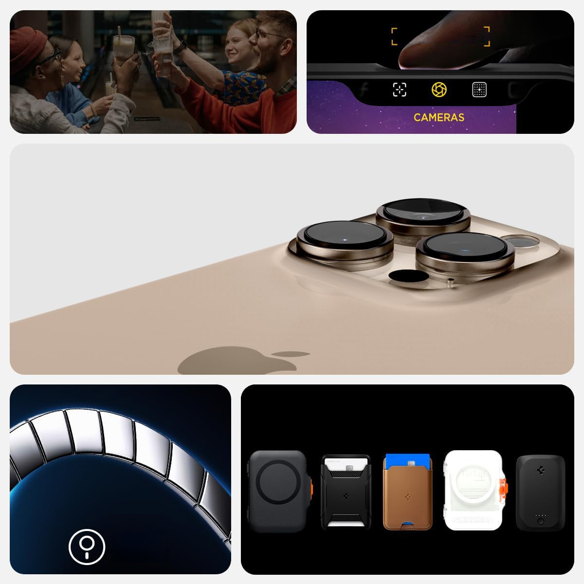 Handyhülle für iPhone 16 Pro, Spigen Tough Armor T Mag (CC) mit MagSafe, Schwarz