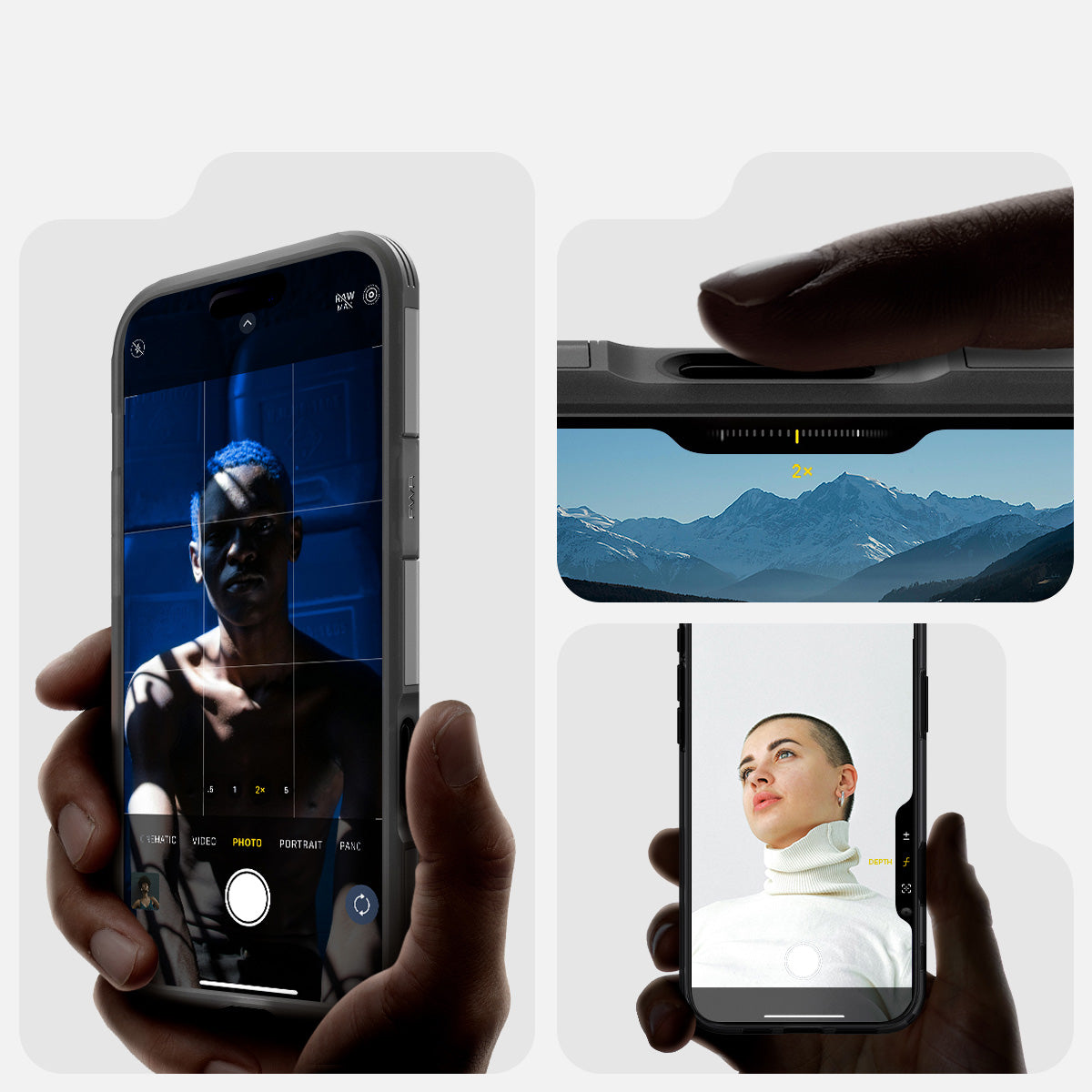 Handyhülle für iPhone 16 Pro, Spigen Tough Armor T Mag (CC) mit MagSafe, Rauchfarben
