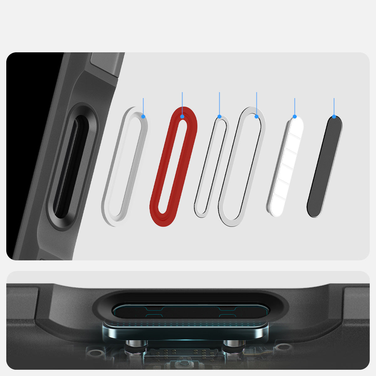 Handyhülle für iPhone 16 Pro, Spigen Tough Armor T Mag (CC) mit MagSafe, Rauchfarben