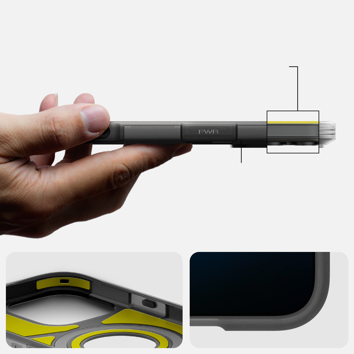 Handyhülle für iPhone 16 Pro Max, Spigen Tough Armor T Mag (CC) mit MagSafe, Rauchfarben