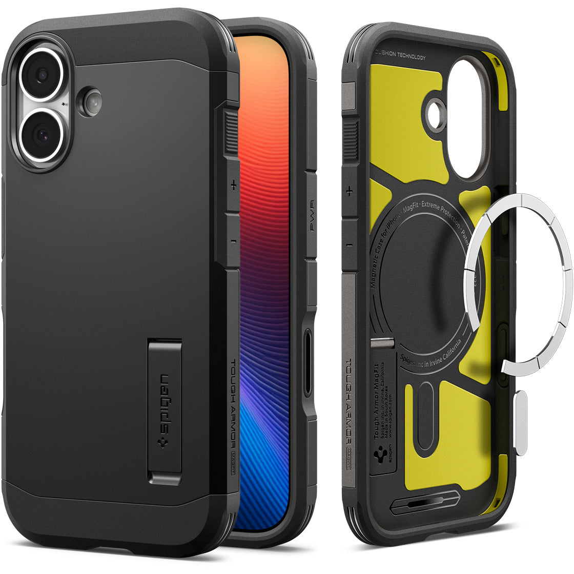 Handyhülle für iPhone 17, Spigen Tough Armor T Mag (CC) mit MagSafe, Schwarz