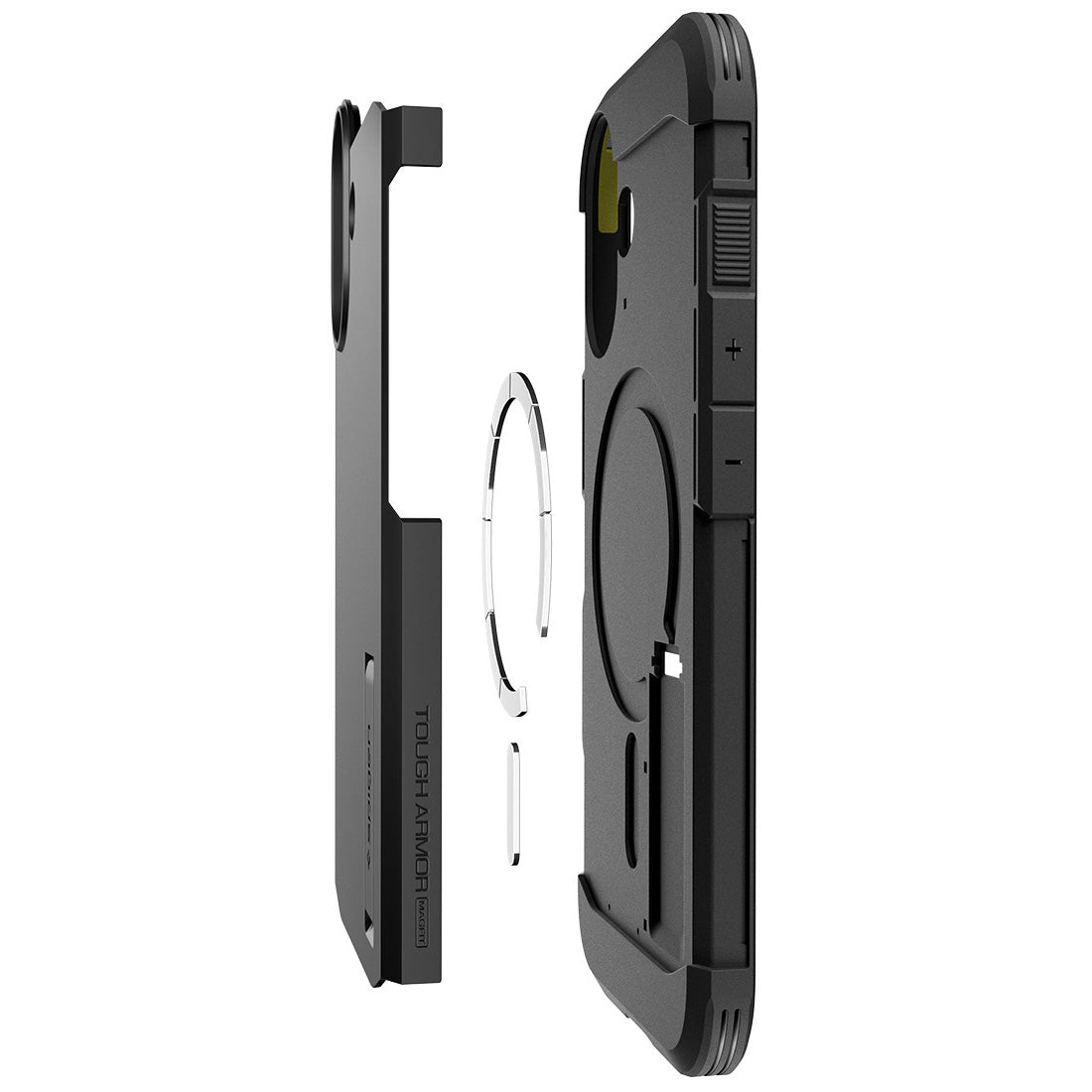 Handyhülle für iPhone 17, Spigen Tough Armor T Mag (CC) mit MagSafe, Schwarz