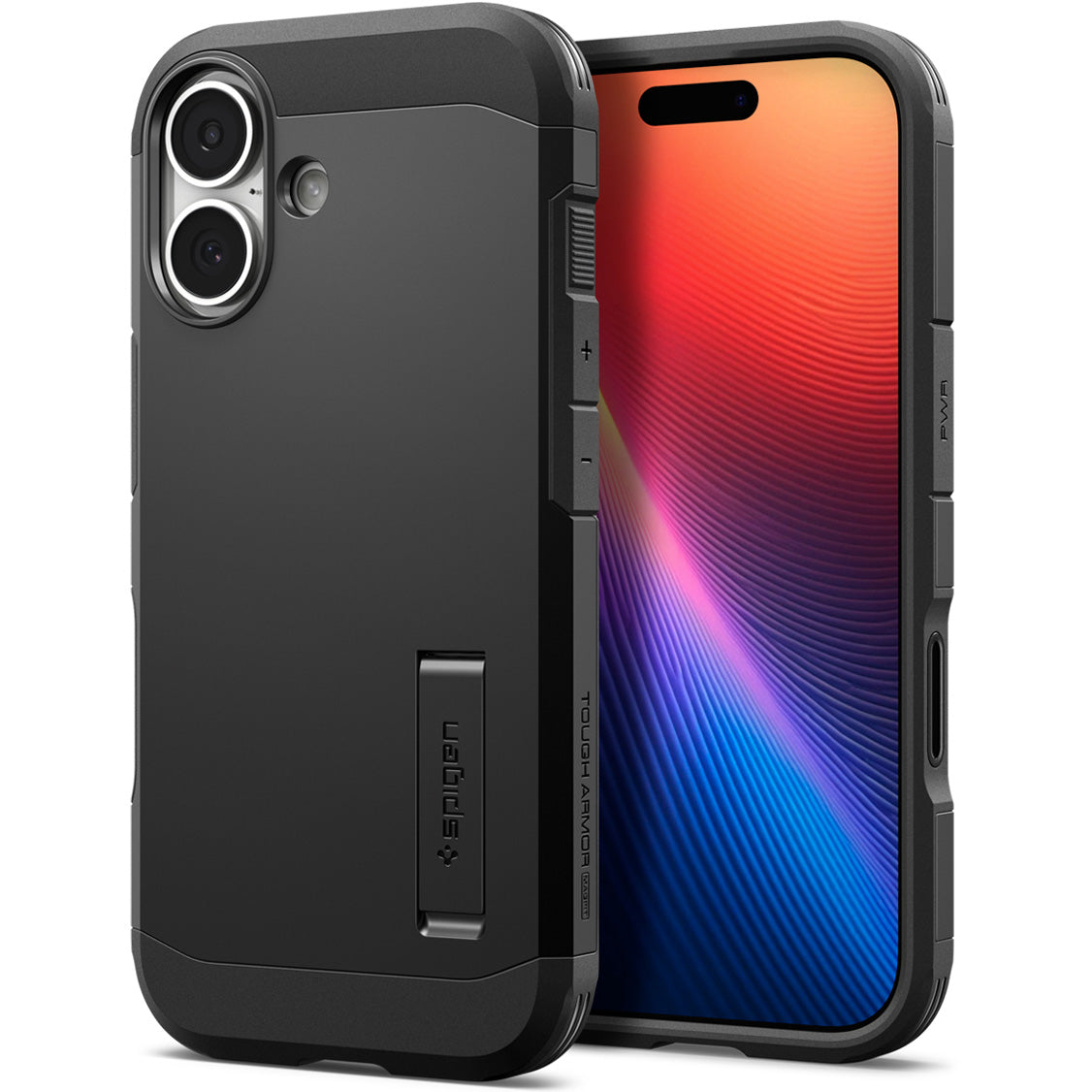Handyhülle für iPhone 17, Spigen Tough Armor T Mag (CC) mit MagSafe, Schwarz