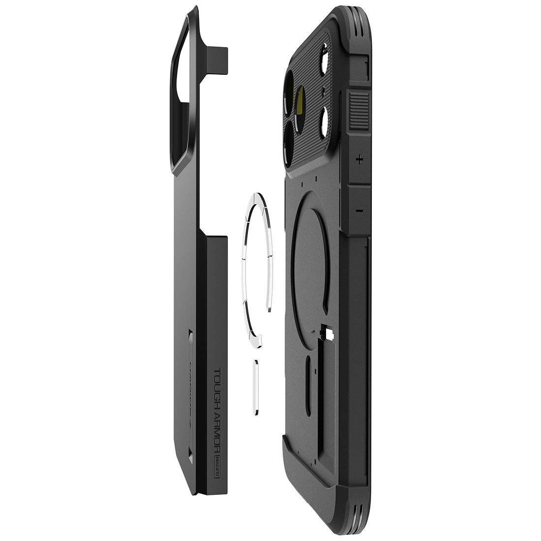 Handyhülle für iPhone 17 Pro, Spigen Tough Armor T Mag (CC) mit MagSafe, Schwarz