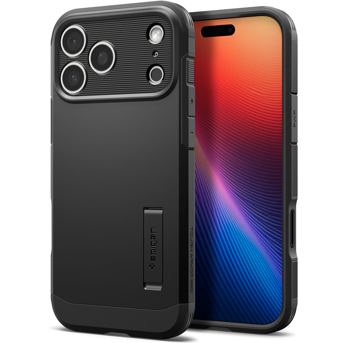 Handyhülle für iPhone 17 Pro, Spigen Tough Armor T Mag (CC) mit MagSafe, Schwarz