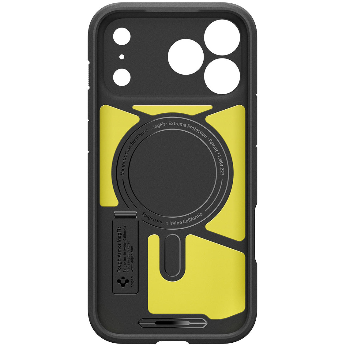 Handyhülle für iPhone 17 Pro Max, Spigen Tough Armor T Mag (CC) mit MagSafe, Schwarz