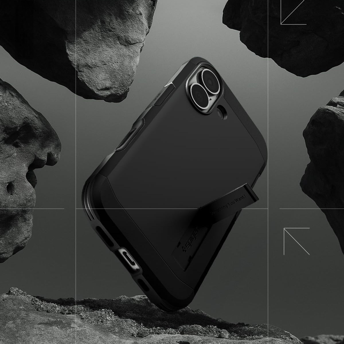 Handyhülle für iPhone 17, Spigen Tough Armor T Mag (CC) mit MagSafe, Schwarz