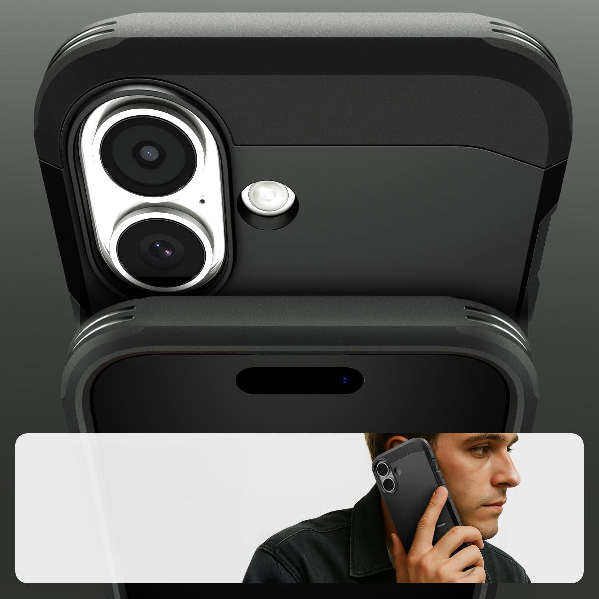 Handyhülle für iPhone 17, Spigen Tough Armor T Mag (CC) mit MagSafe, Schwarz