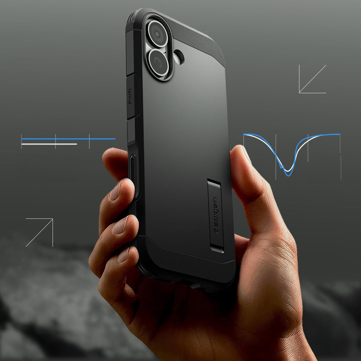 Handyhülle für iPhone 17, Spigen Tough Armor T Mag (CC) mit MagSafe, Schwarz
