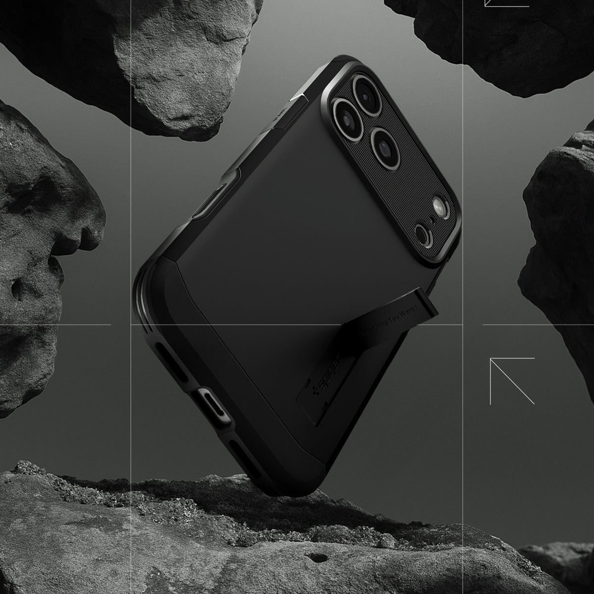 Handyhülle für iPhone 17 Pro, Spigen Tough Armor T Mag (CC) mit MagSafe, Schwarz