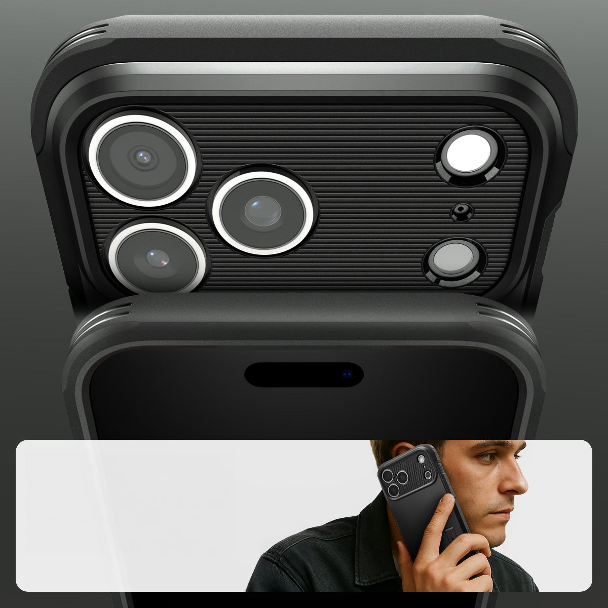 Handyhülle für iPhone 17 Pro, Spigen Tough Armor T Mag (CC) mit MagSafe, Schwarz