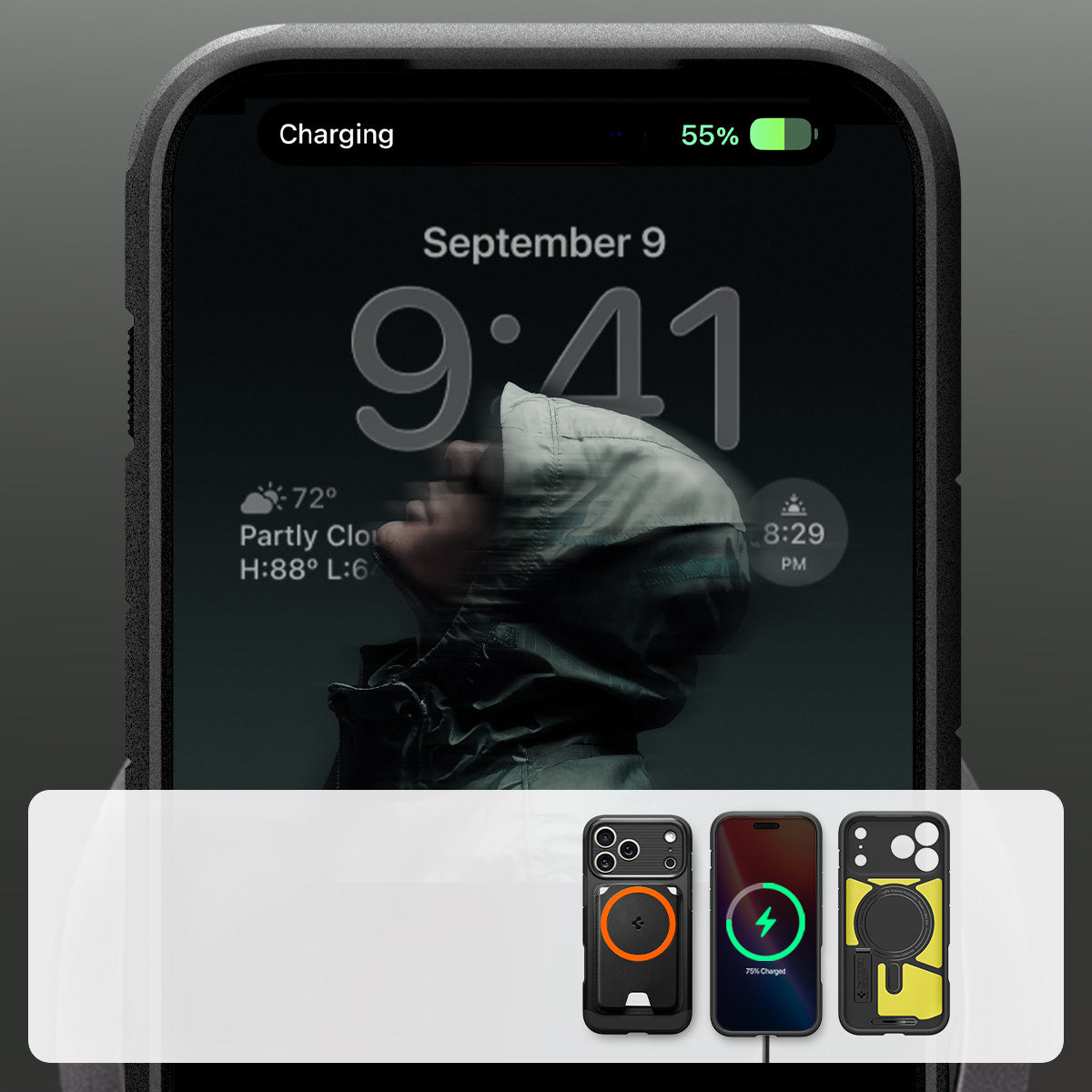 Handyhülle für iPhone 17 Pro, Spigen Tough Armor T Mag (CC) mit MagSafe, Schwarz