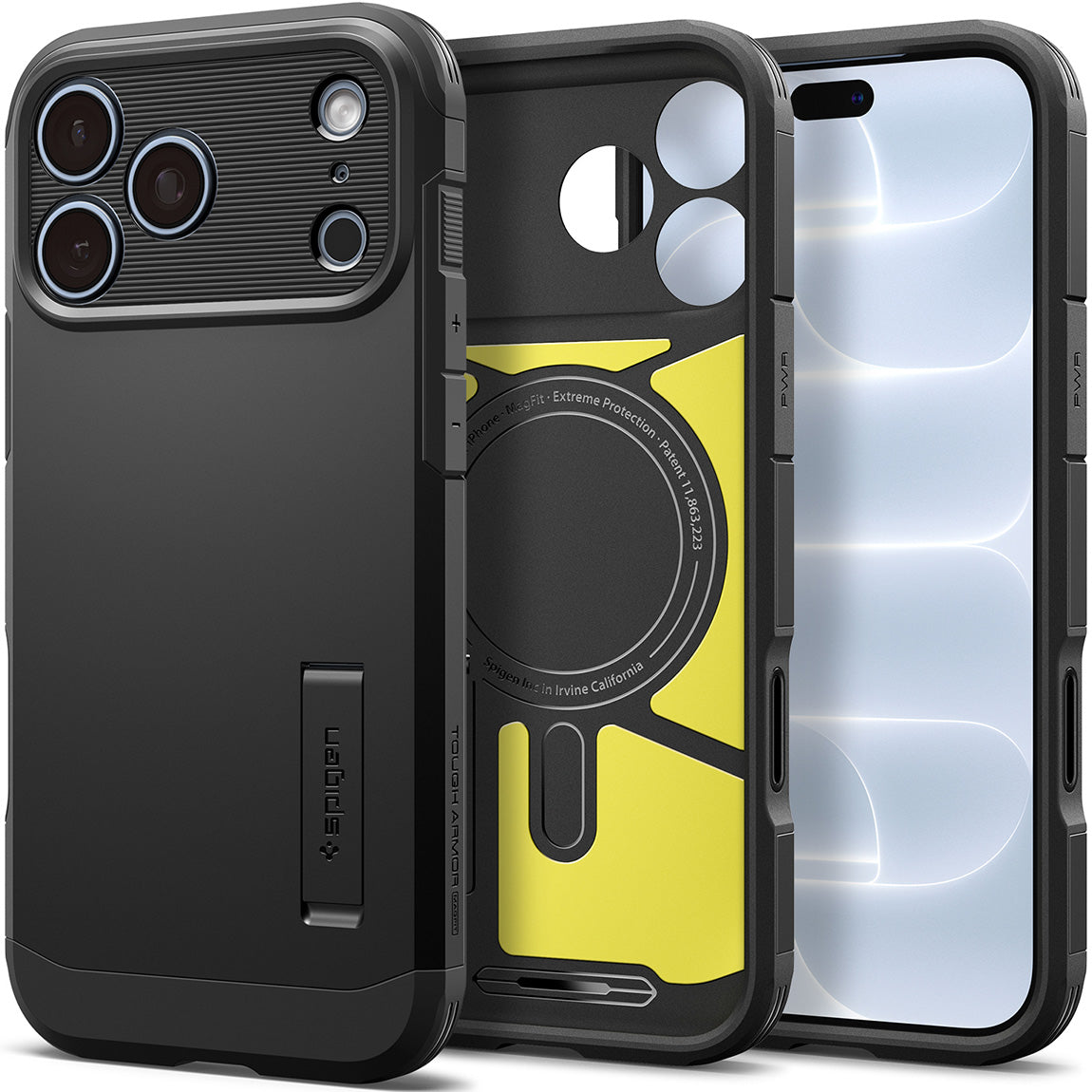 Handyhülle für iPhone 18 Pro, Spigen Tough Armor T Mag (CC) mit MagSafe, Schwarz (1/16)