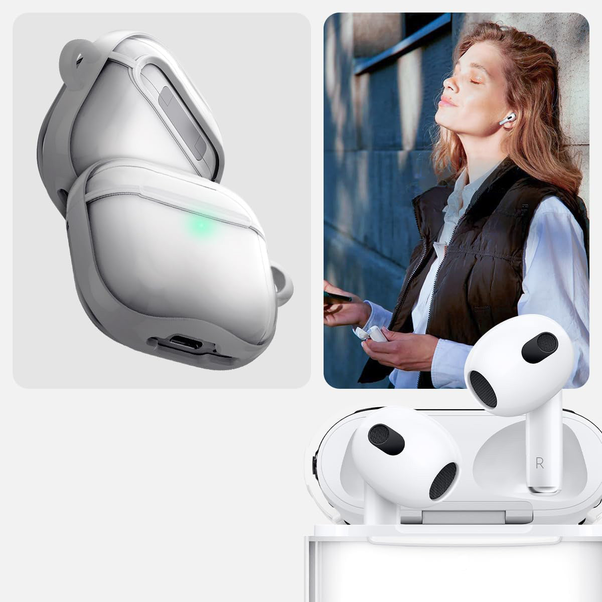 Schutzhülle für Apple AirPods 5 / 4, Spigen Ultra Hybrid, Transparent-Weiß