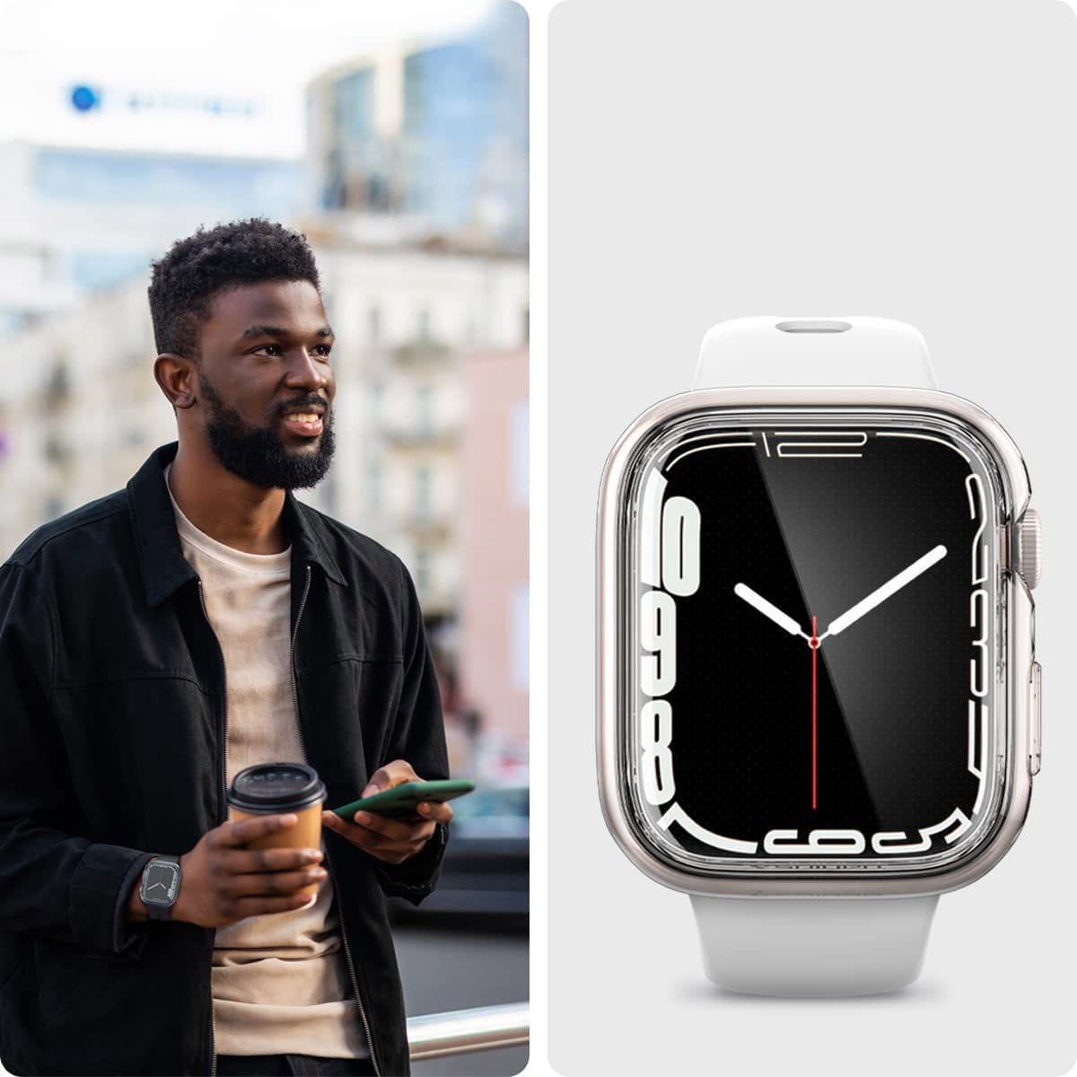 Schutzhülle Spigen Ultra Hybrid für Apple Watch 9 / 8 / 7 41 mm, Transparent