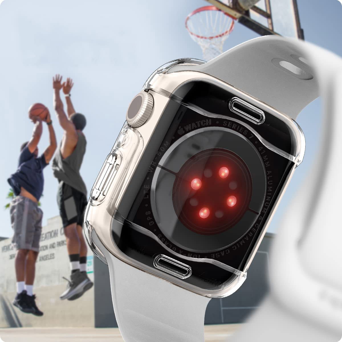 Schutzhülle Spigen Ultra Hybrid für Apple Watch 9 / 8 / 7 41 mm, Transparent