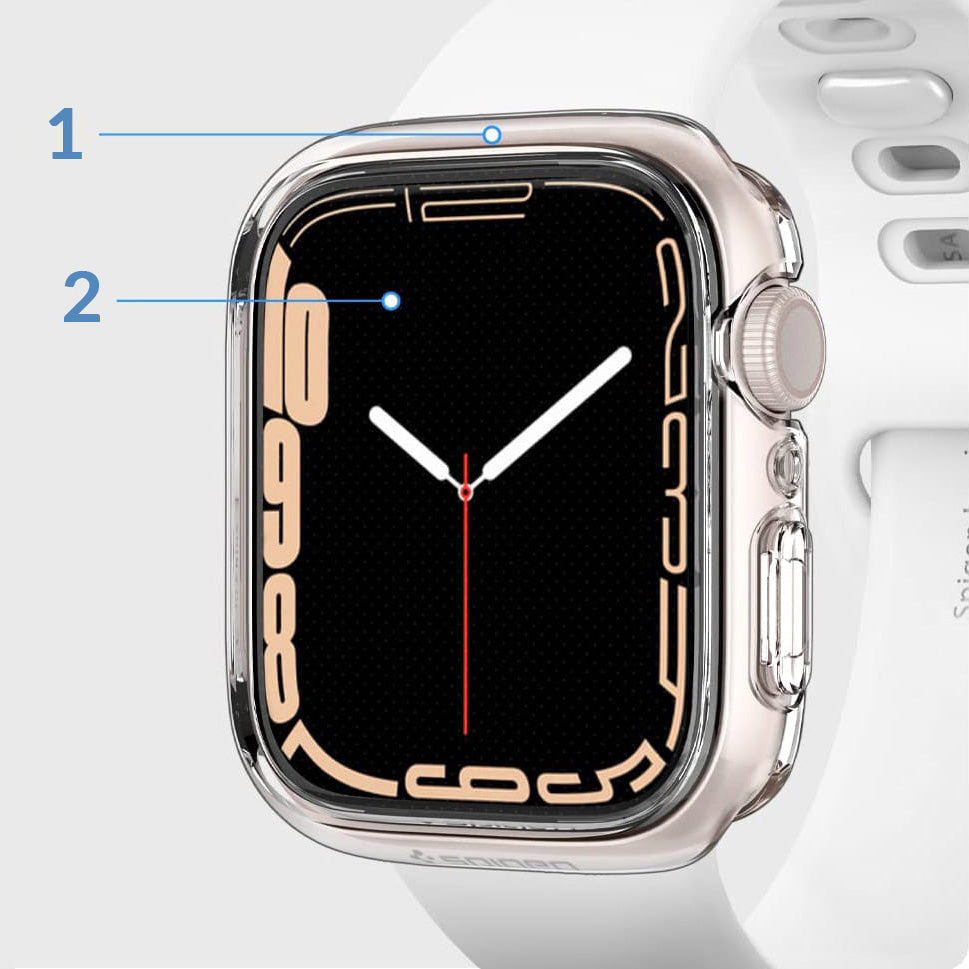 Schutzhülle Spigen Ultra Hybrid für Apple Watch 9 / 8 / 7 41 mm, Transparent